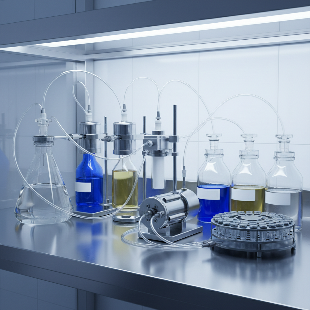 PTFE tubing routing inside laboratory and analytical instruments