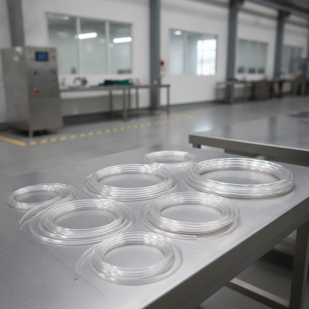 Clear FEP tubing for visual fluid routing