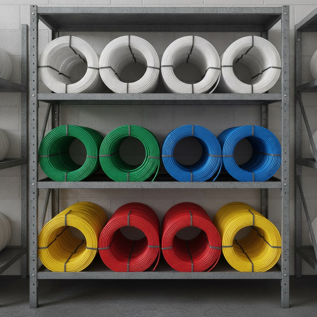 Colored PTFE tubing coils for identification and assembly control