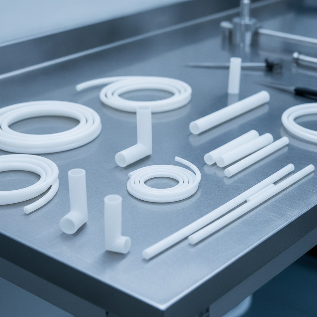 Cut and formed PTFE tubing for OEM equipment assemblies