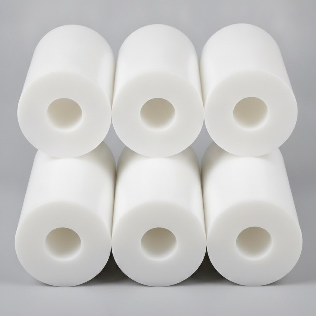 Heavy wall PTFE tubing with small bores and visibly thick polymer walls