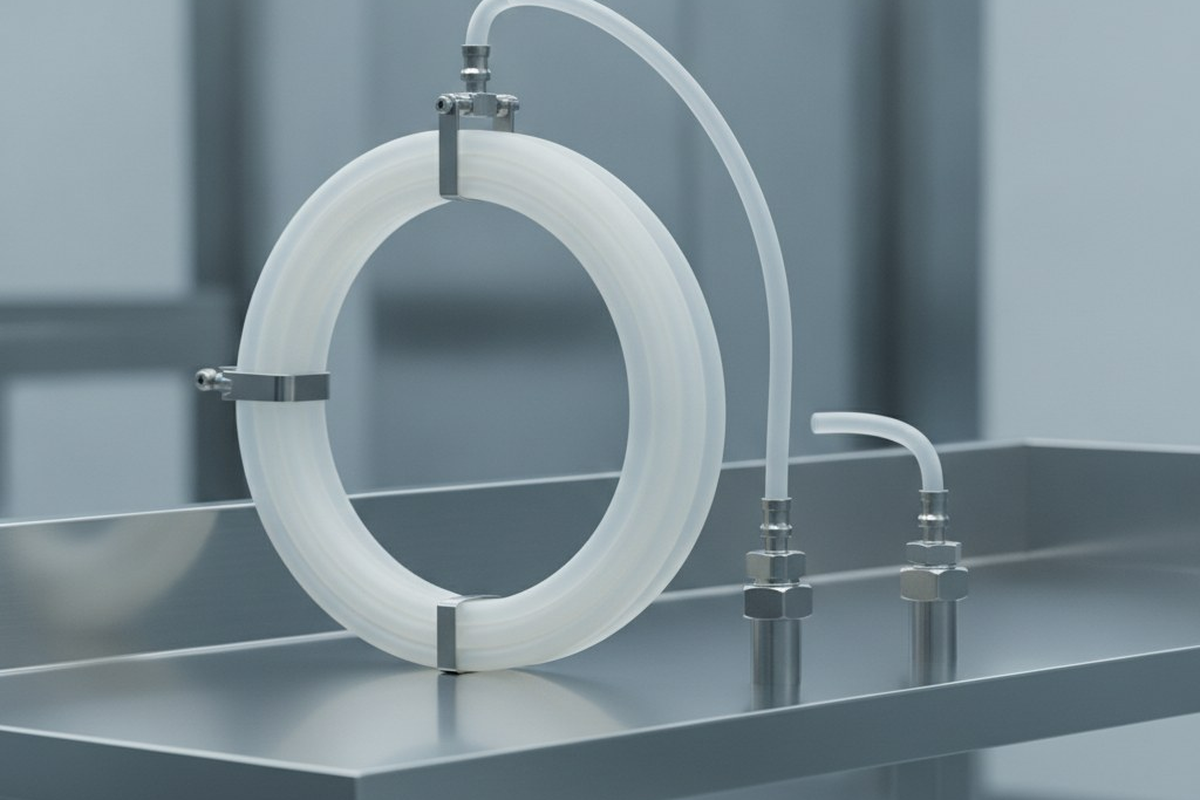 High-purity PFA tubing for semiconductor and chemical transfer