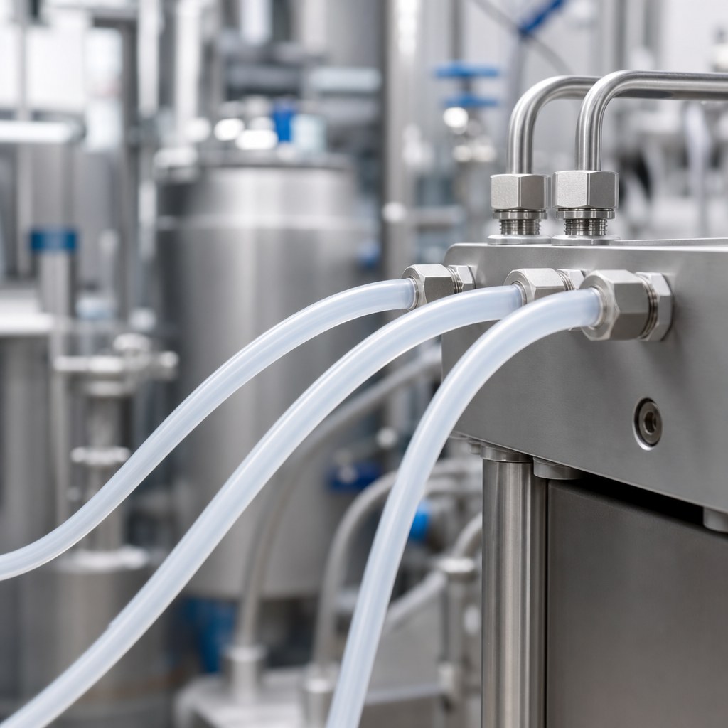 Photorealistic industrial website image for pfa tubing: Confirm the use case, clean product or application scene, no text, no logo, no watermark