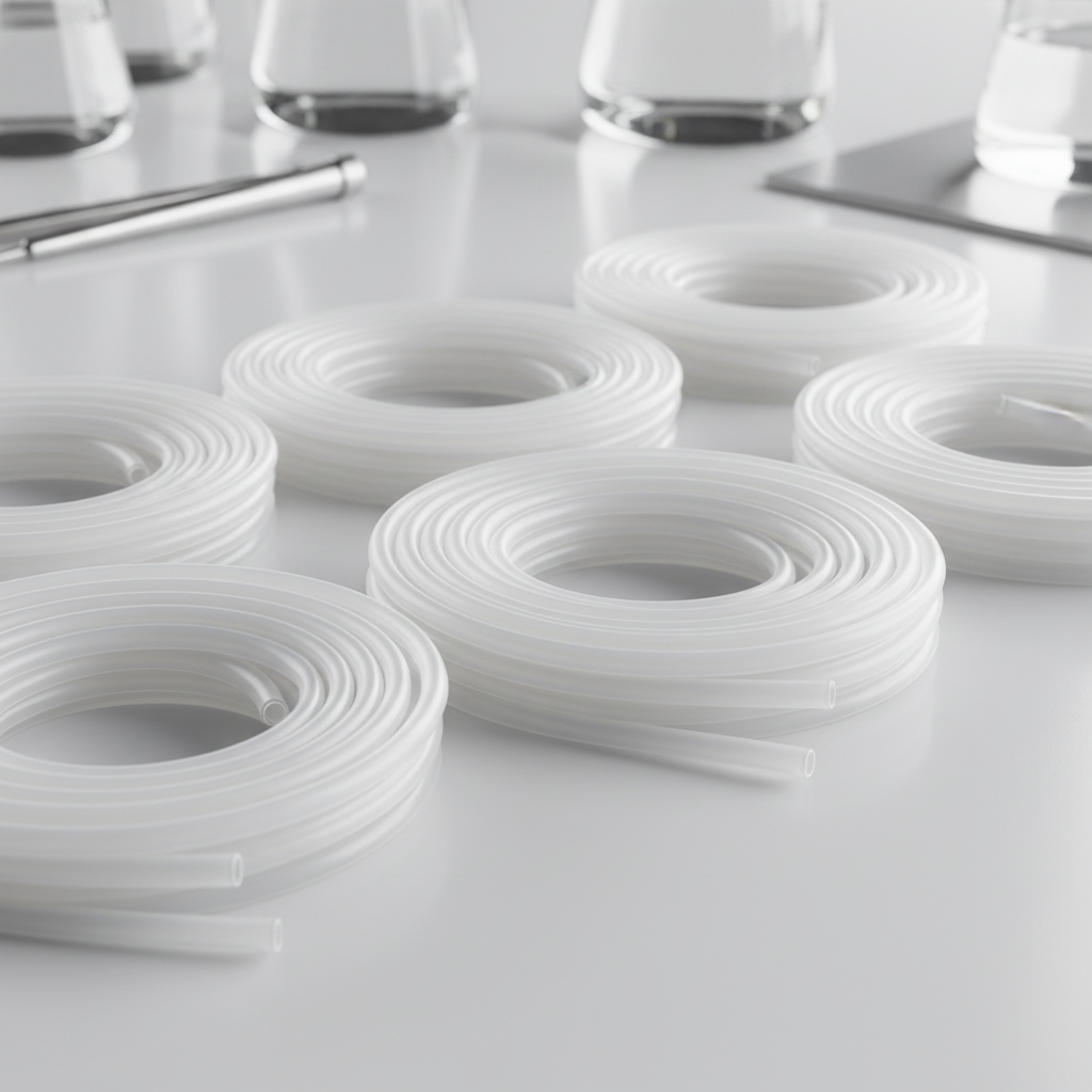 Smooth bore PTFE tubing coils