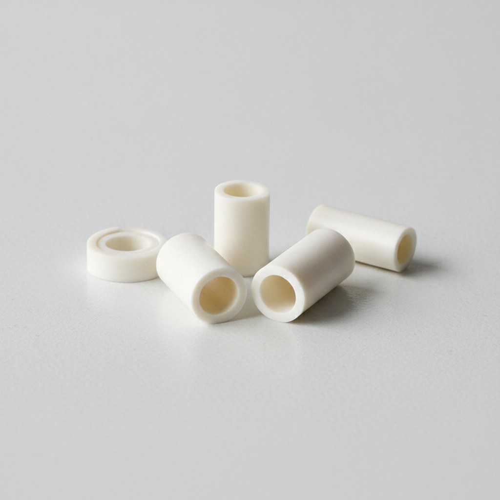 Glass filled PTFE tubing with visible hollow bores and matte polymer surfaces