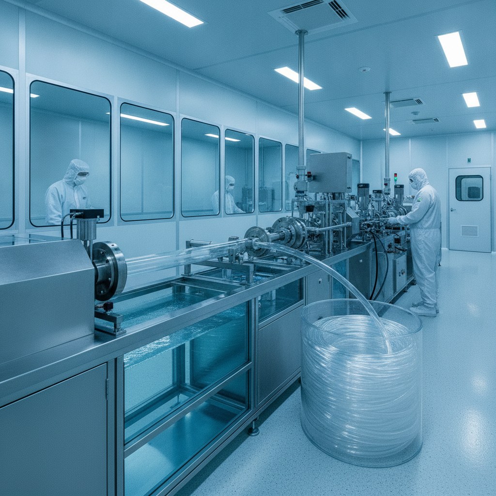 Visual comparison of standard PFA production and controlled high-purity PFA manufacturing